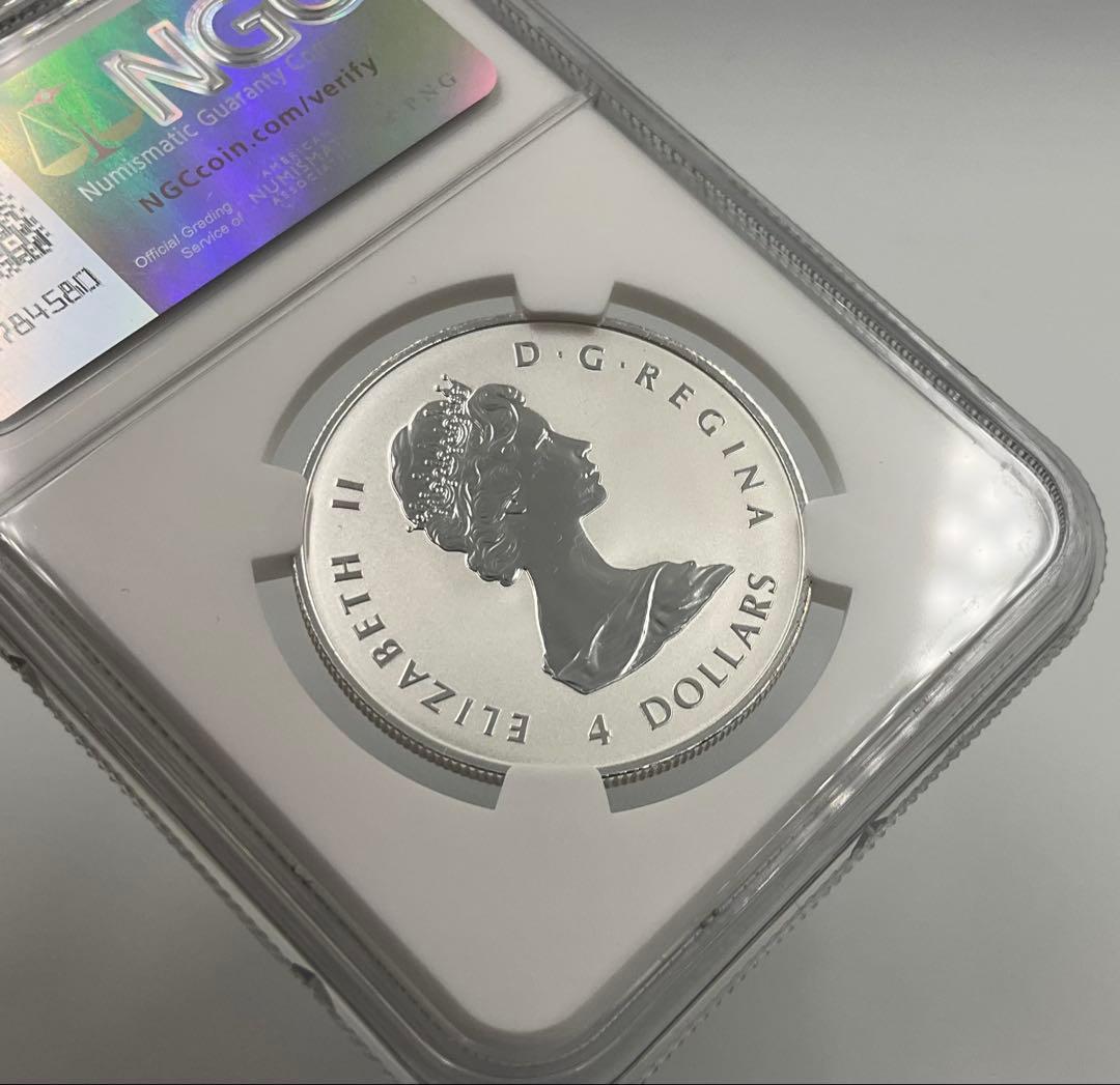 2025 カナダ メイプルリーフ 4ドル 銀貨 NGC Rプルーフ PF70