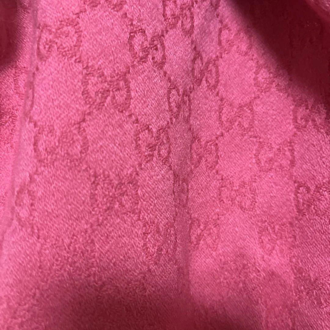 GUCCIピンク リボン模様 ストール