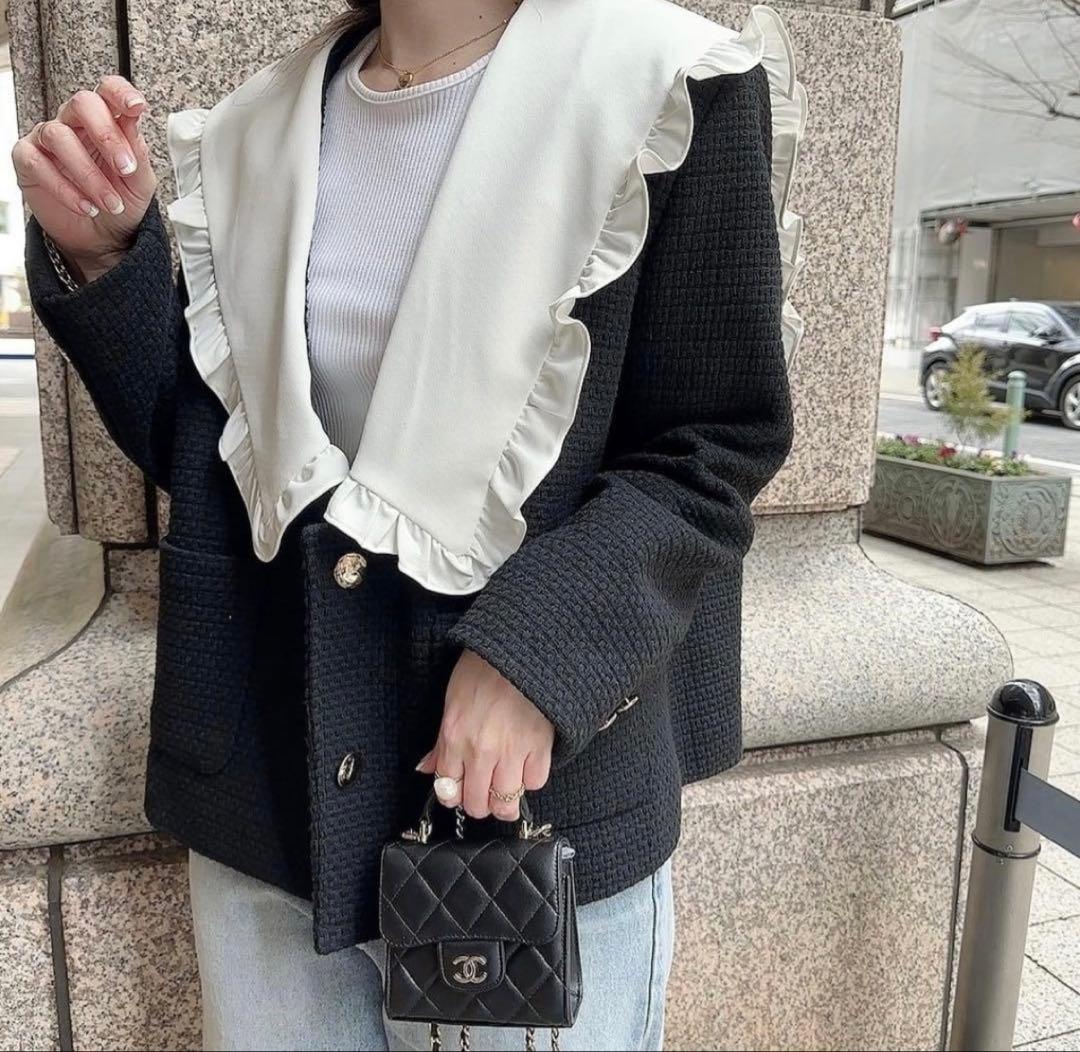 【moripon】Frillcollar tweed JK