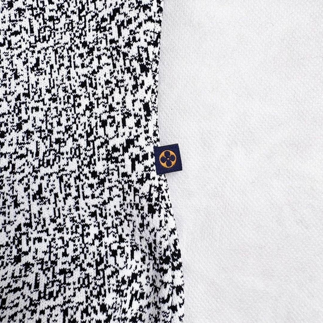 LOUIS VUITTON 総柄ワンピース ビジュー装飾 ひざ丈 ハイネック