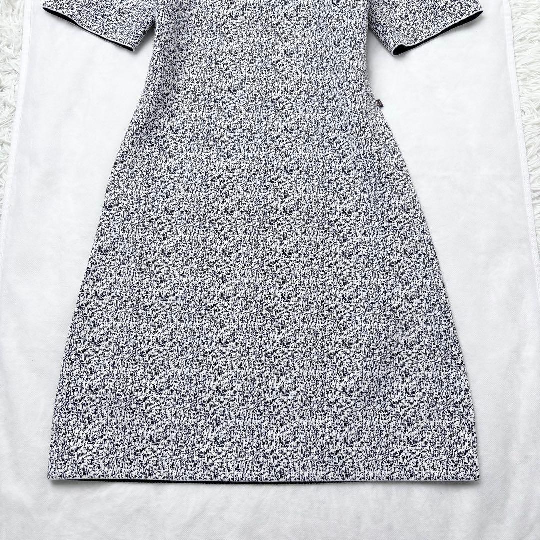 LOUIS VUITTON 総柄ワンピース ビジュー装飾 ひざ丈 ハイネック