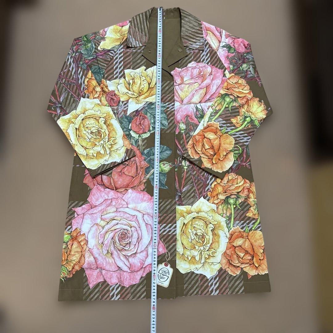 ear PAPILLONNER 花柄　ベージュ　リバーシブルコート