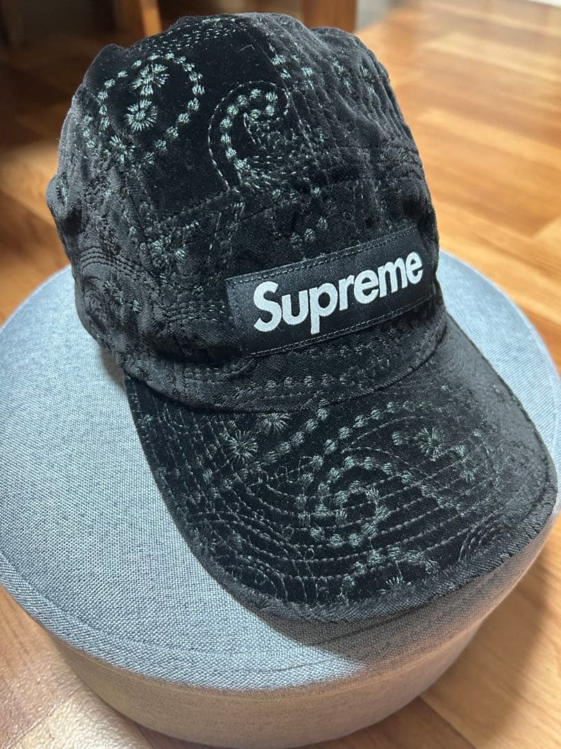 Supreme Velvet Paisley Camp Cap 美品