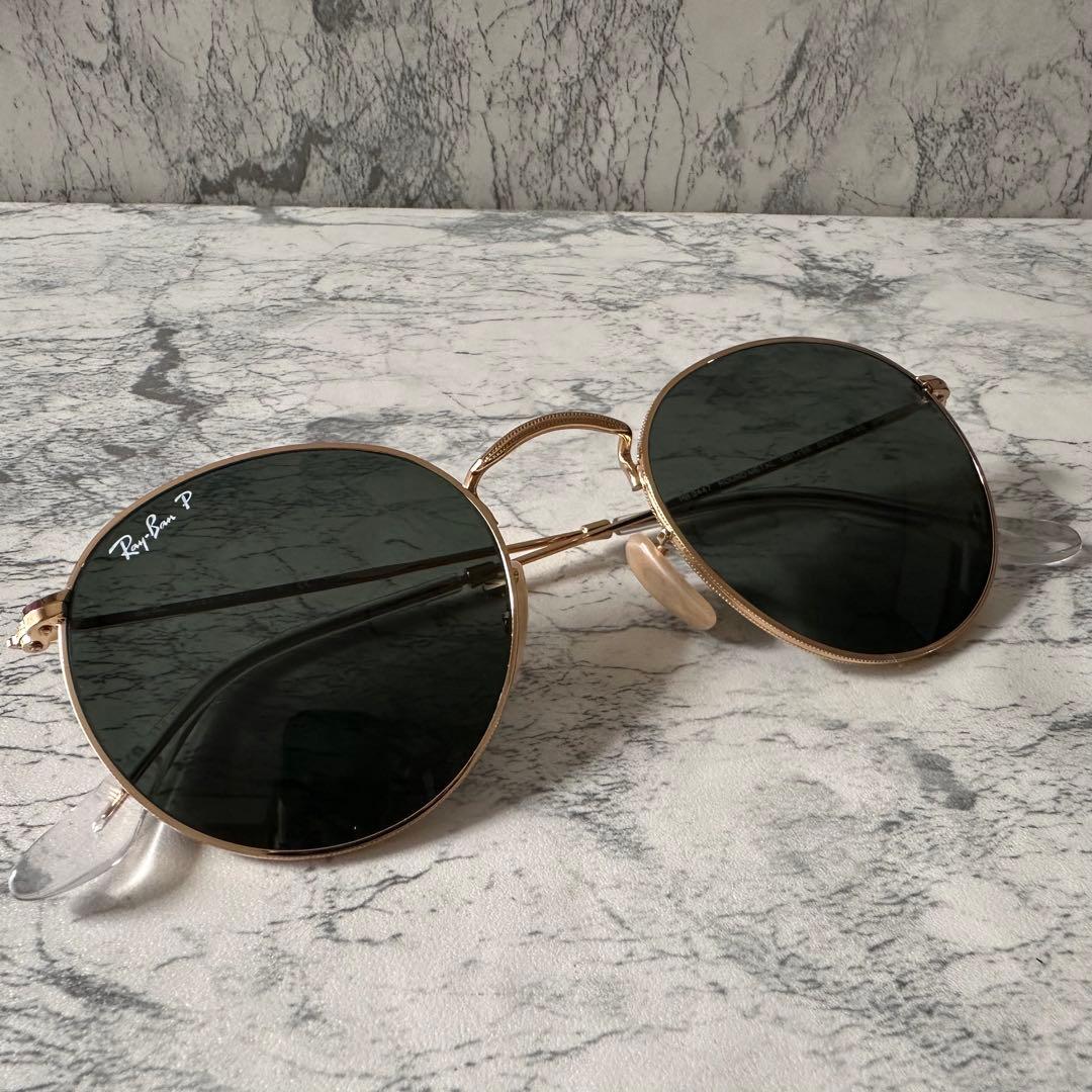 美品 Ray-Ban RB3447 偏光 グリーンレンズ ニッケル合金フレーム