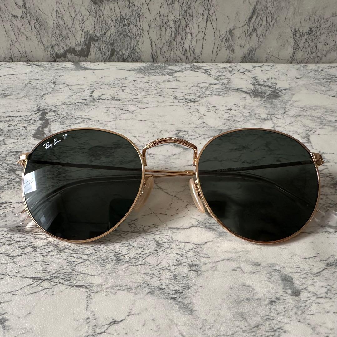 美品 Ray-Ban RB3447 偏光 グリーンレンズ ニッケル合金フレーム