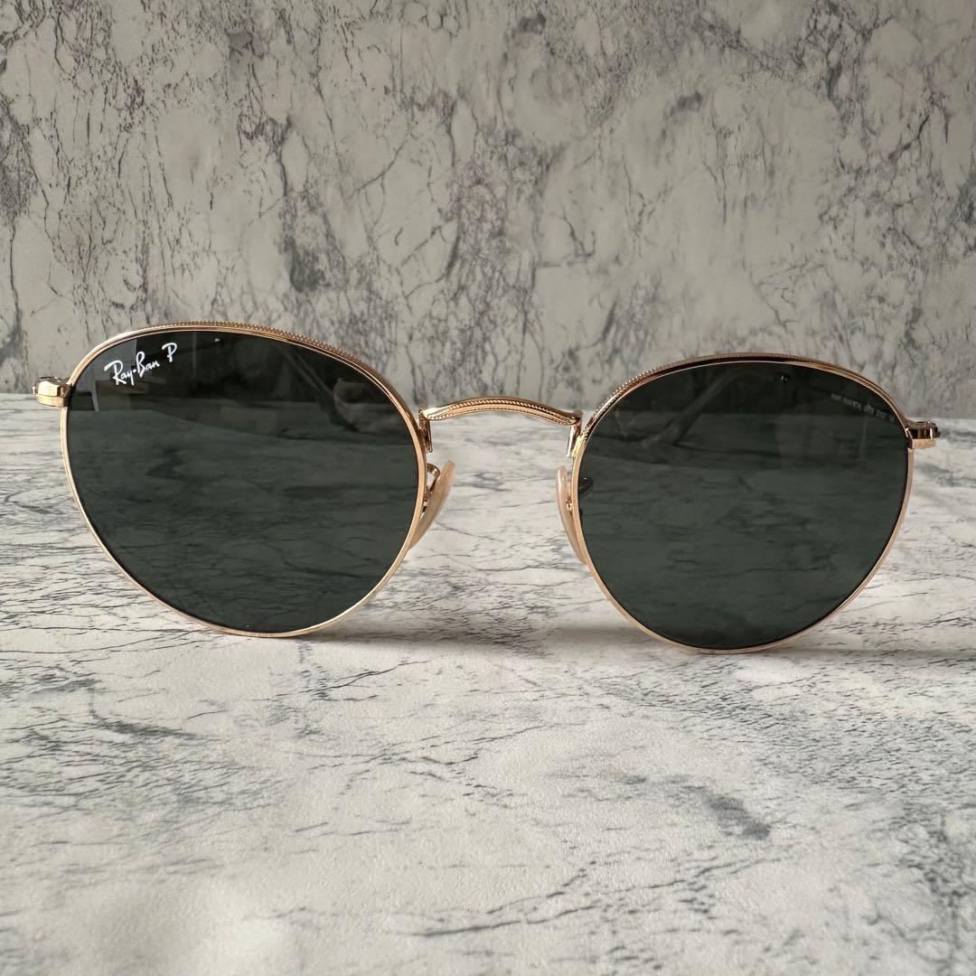 美品 Ray-Ban RB3447 偏光 グリーンレンズ ニッケル合金フレーム