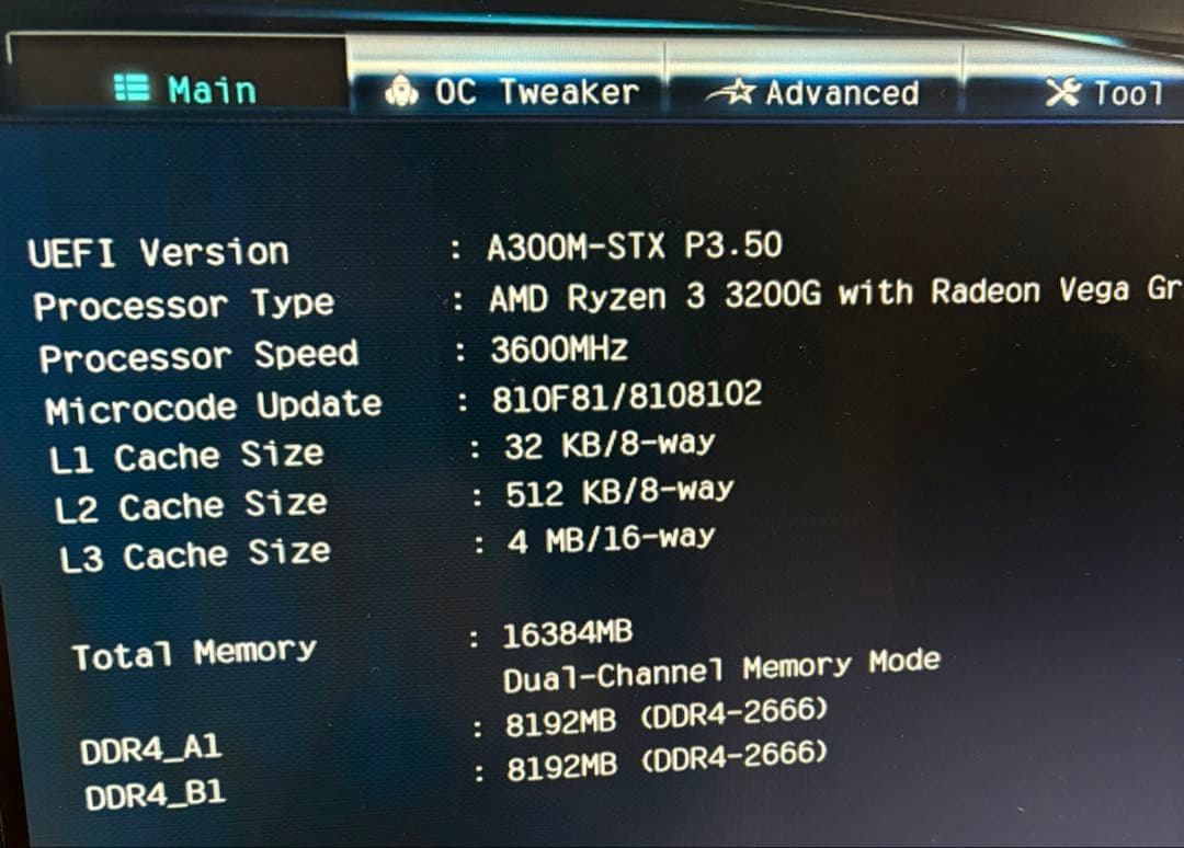 ASRock DeskMini A300 16GBメモリ 120GB SSD