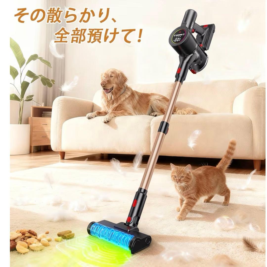 掃除機コードレス 軽量 サイクロン式スティッククリーナー 2wayスタンド付き