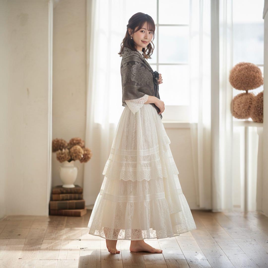 さえら Akiakane アキアカネ ストール ショール レース コサージュ