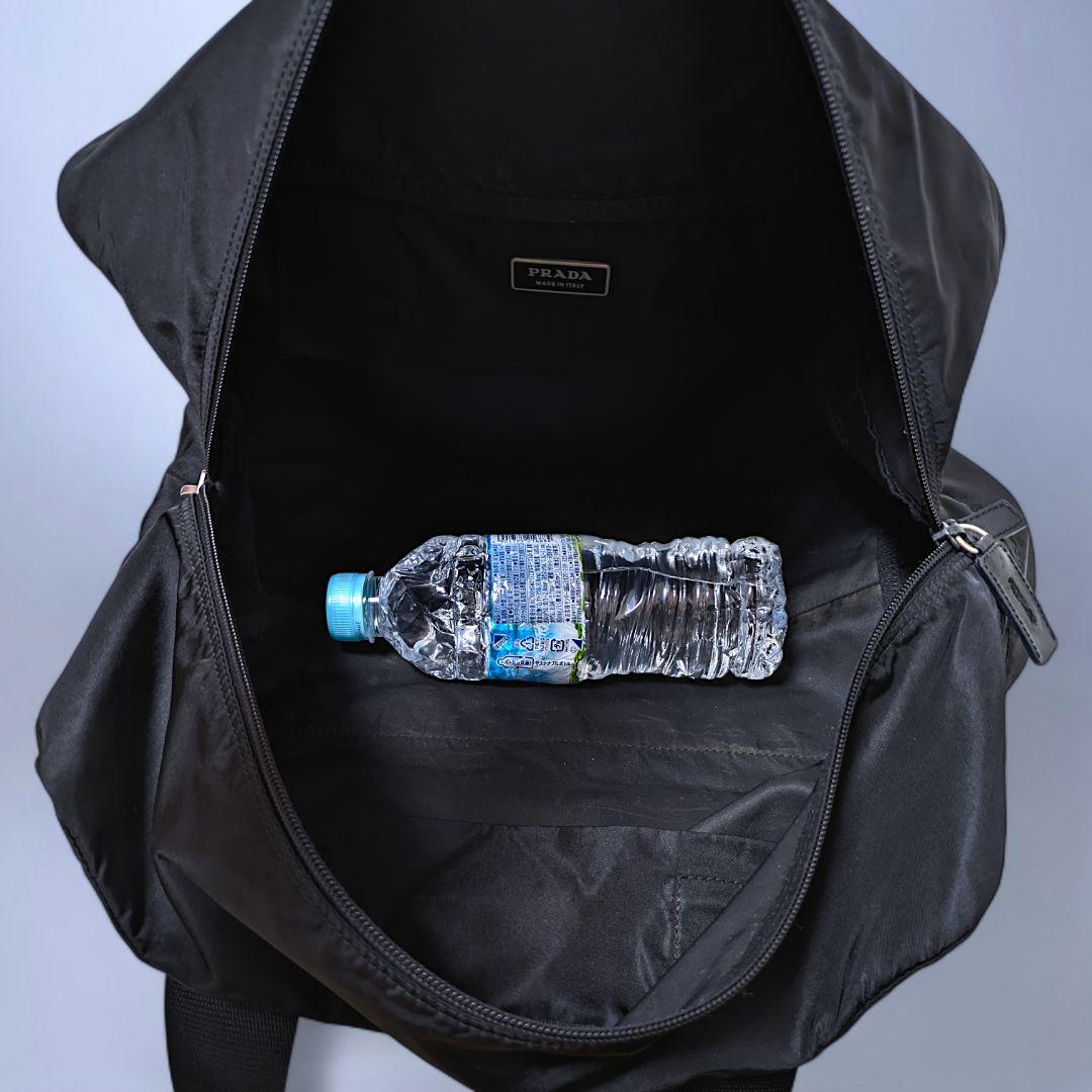 美品 PRADA ボストンバッグ 大容量 ハンドバッグ ナイロン ブラック