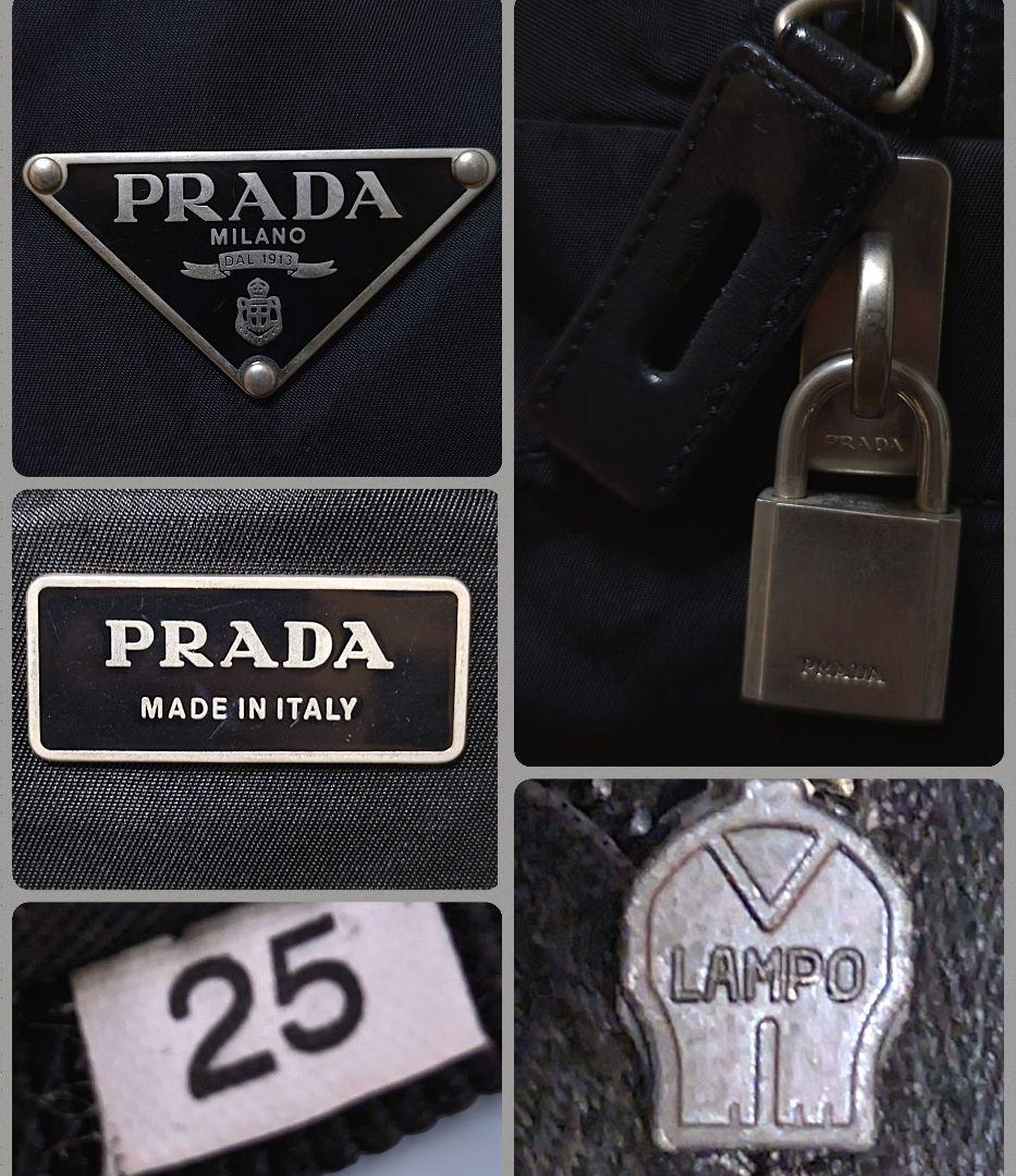 美品 PRADA ボストンバッグ 大容量 ハンドバッグ ナイロン ブラック