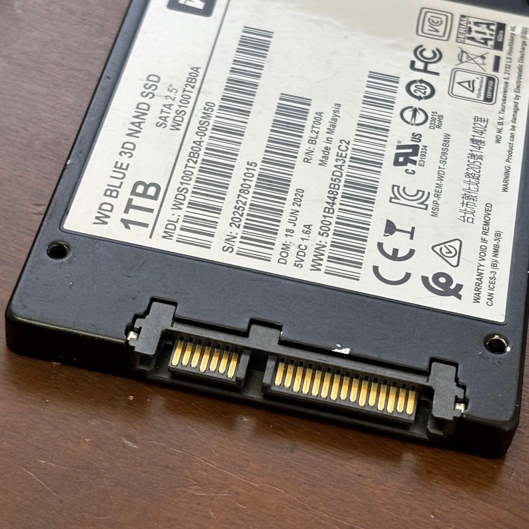 動作確認済！Sandisk製2.5㌅SSD 1TB WDS100T2B0A
