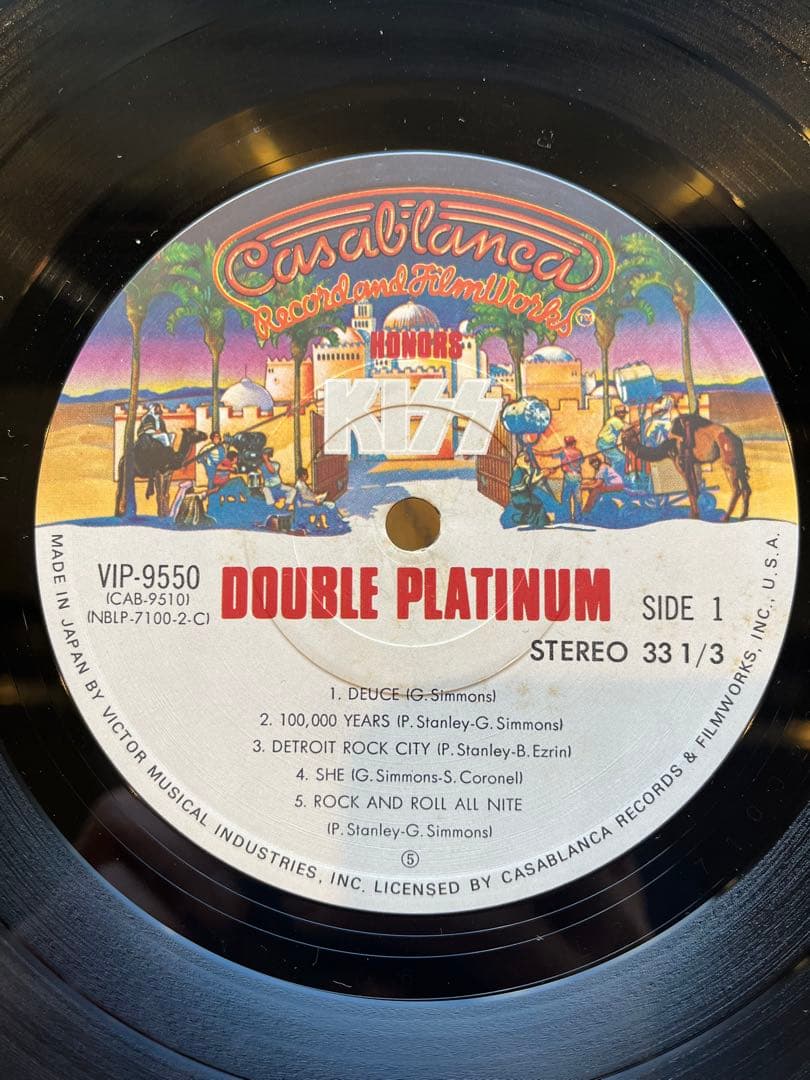 KISS DOUBLE PLATINUM LP ポスター 歌詞カード付