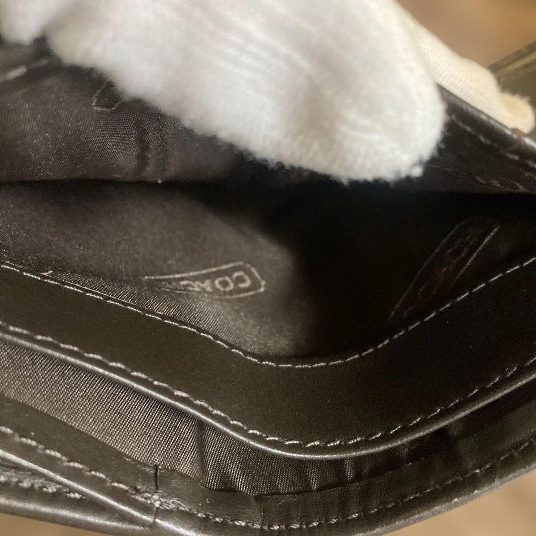 【未使用】COACH コーチ シグネチャー 折り財布 ★キャンパス×レザー