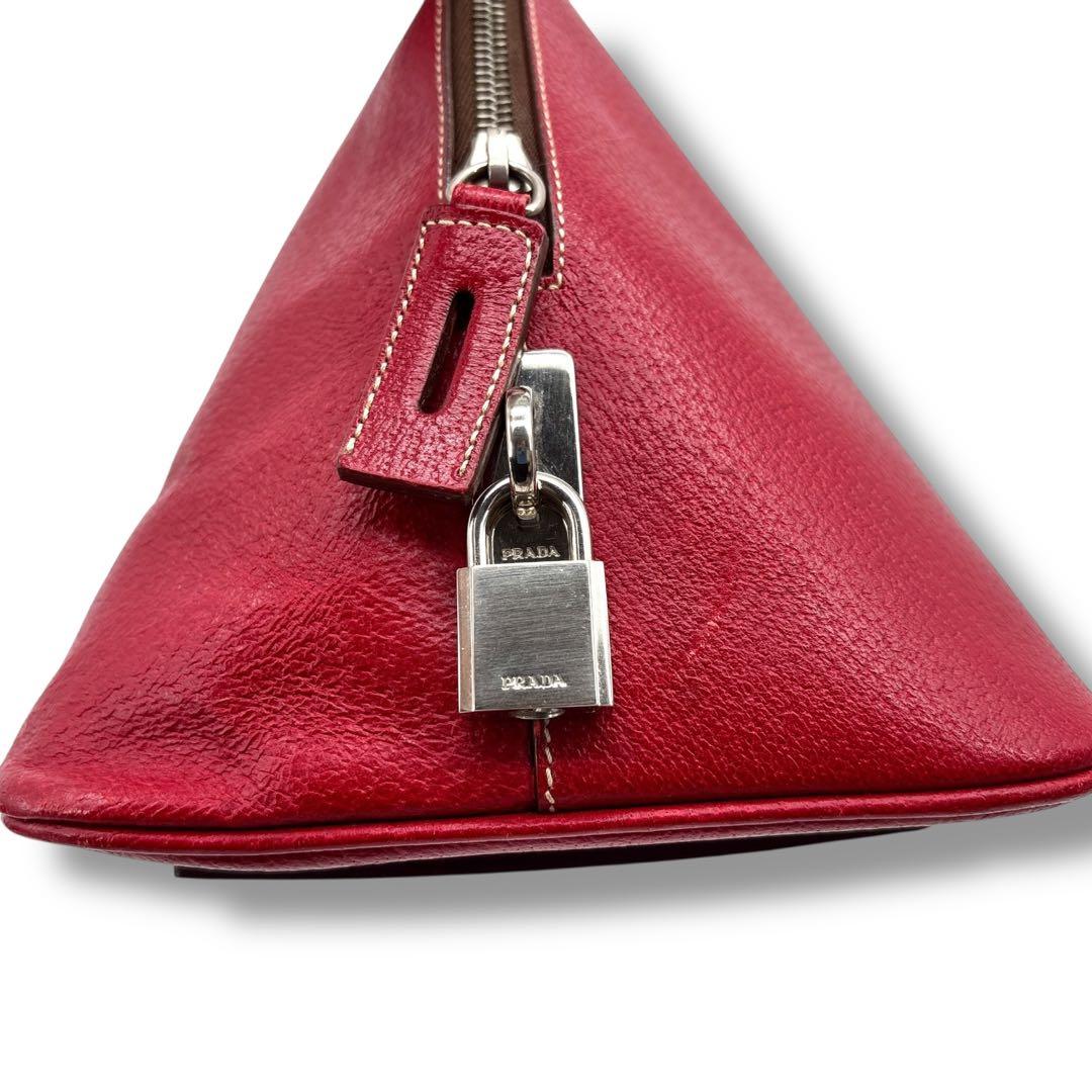 【極美品】PRADA プラダ　ボーリングバッグ　鍵付き　カデナ　ボストンバッグ