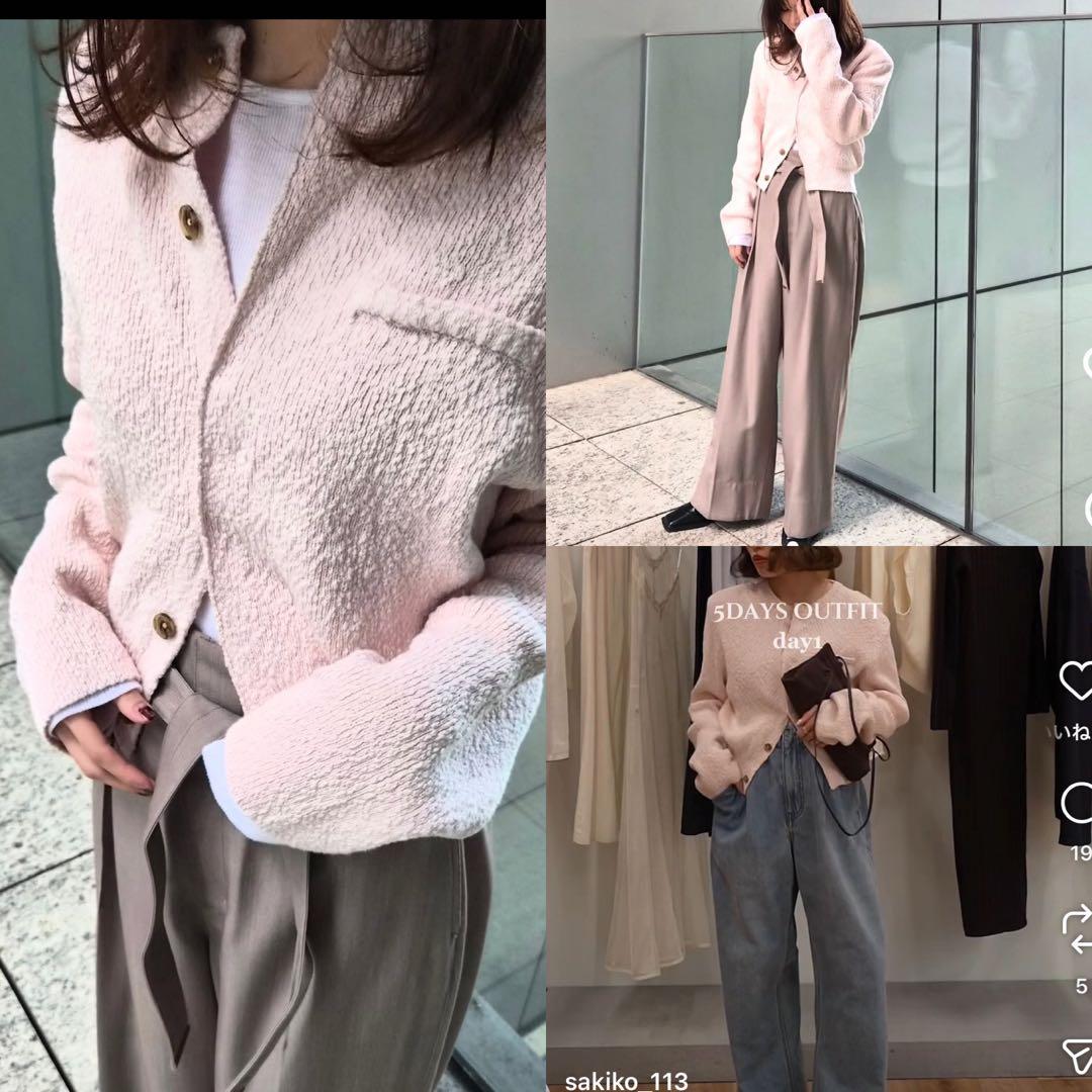 ETRE TOKYO 26SS ファンシーヤーンクルー ネックニットカーディガン
