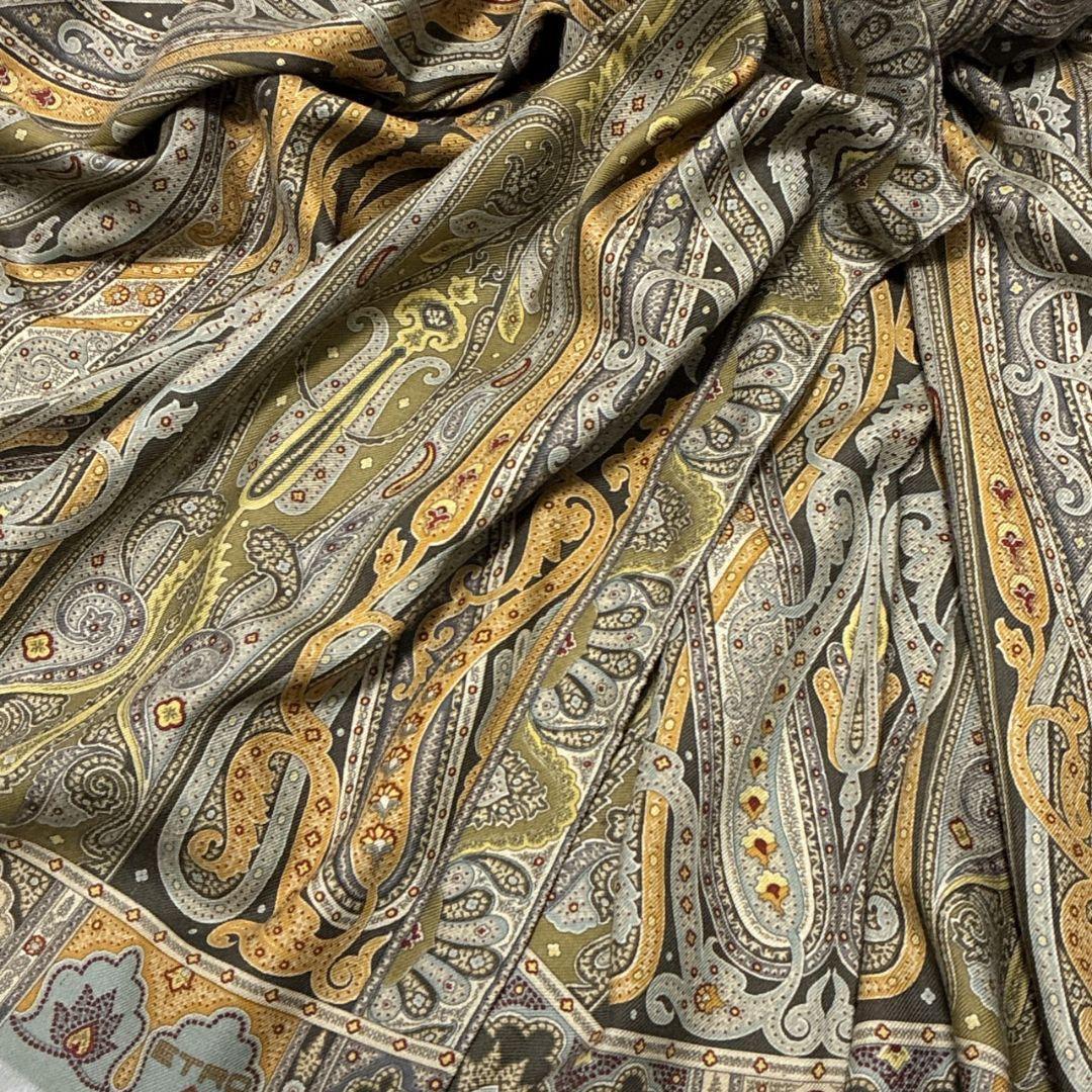 極美品✨ETRO エトロ シルク混 大判ストール スカーフ ペイズリー イタリア