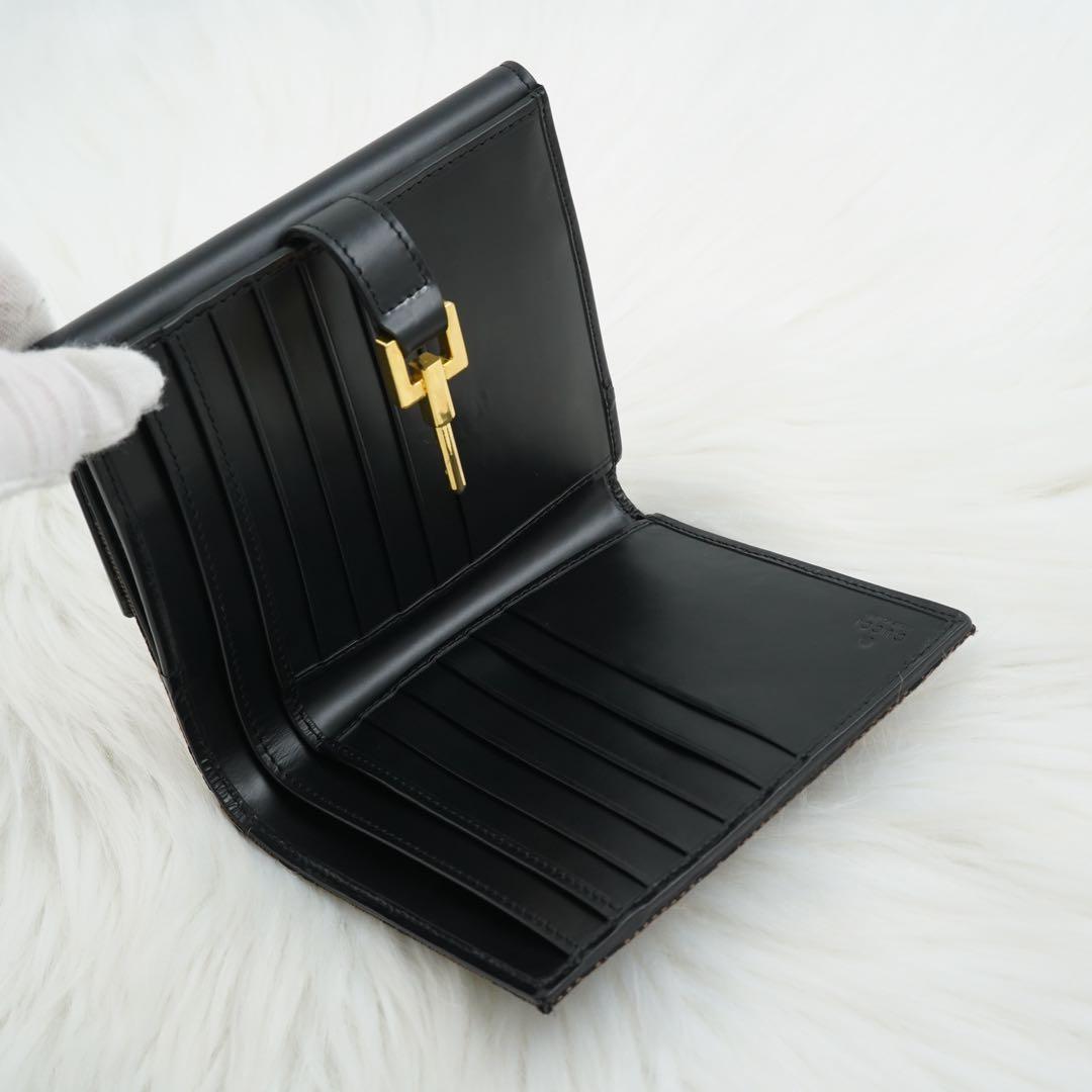 未使用品　箱付き　GUCCI グッチ　二つ折り財布　GG柄　ジャッキー　ブラック