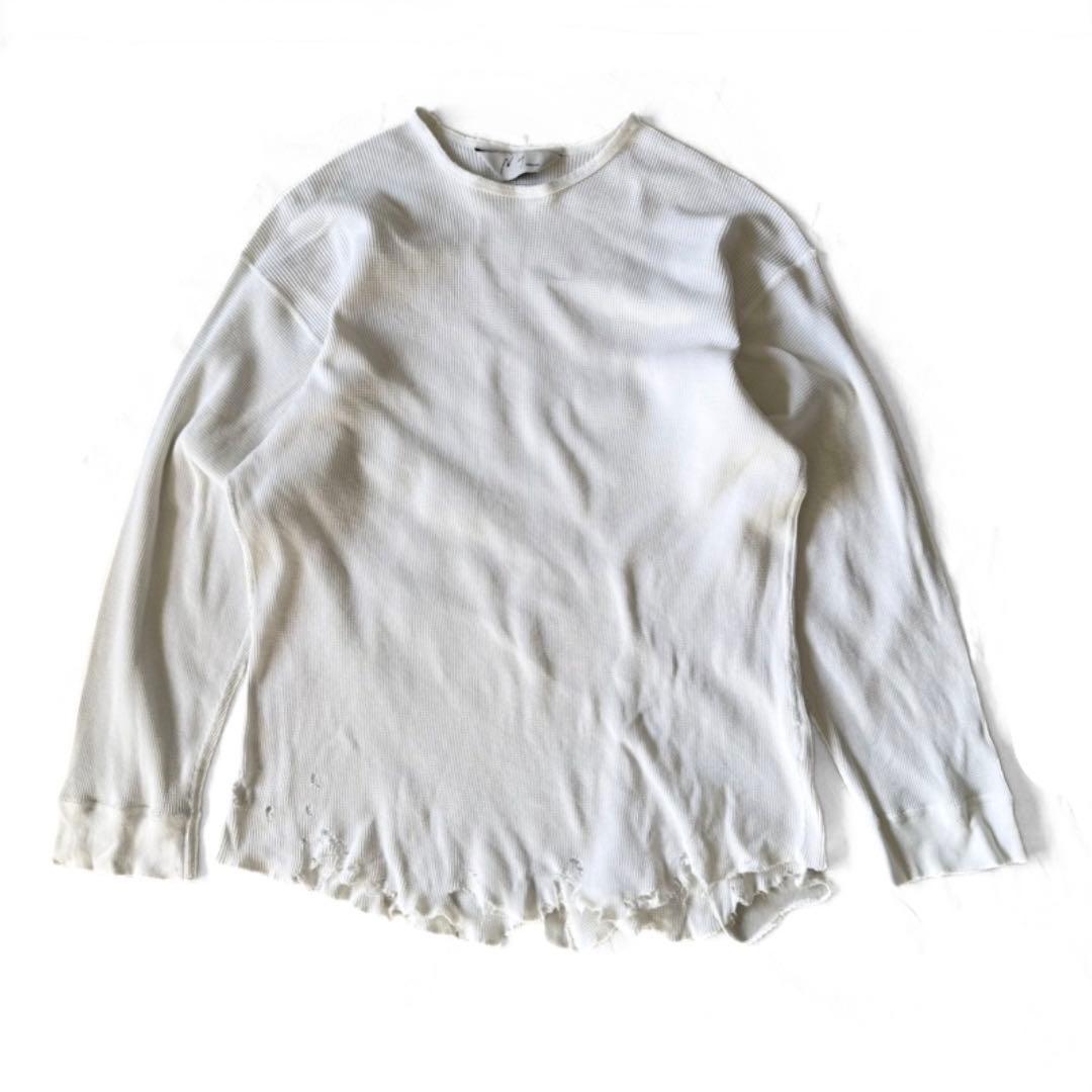ANCELLM ダメージ ワッフル Tシャツ サーマル ジャケット デニム 1