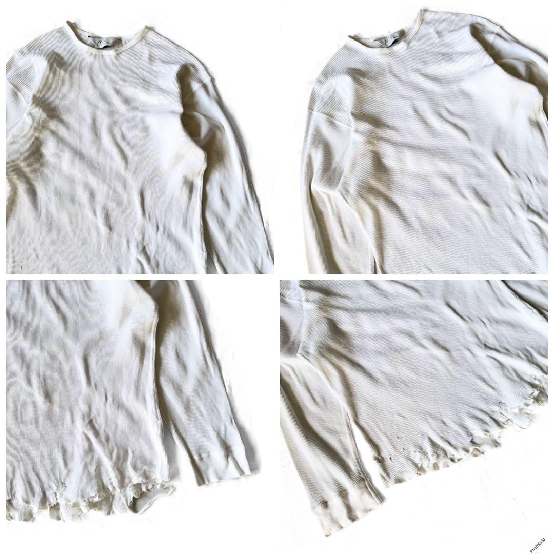 ANCELLM ダメージ ワッフル Tシャツ サーマル ジャケット デニム 1