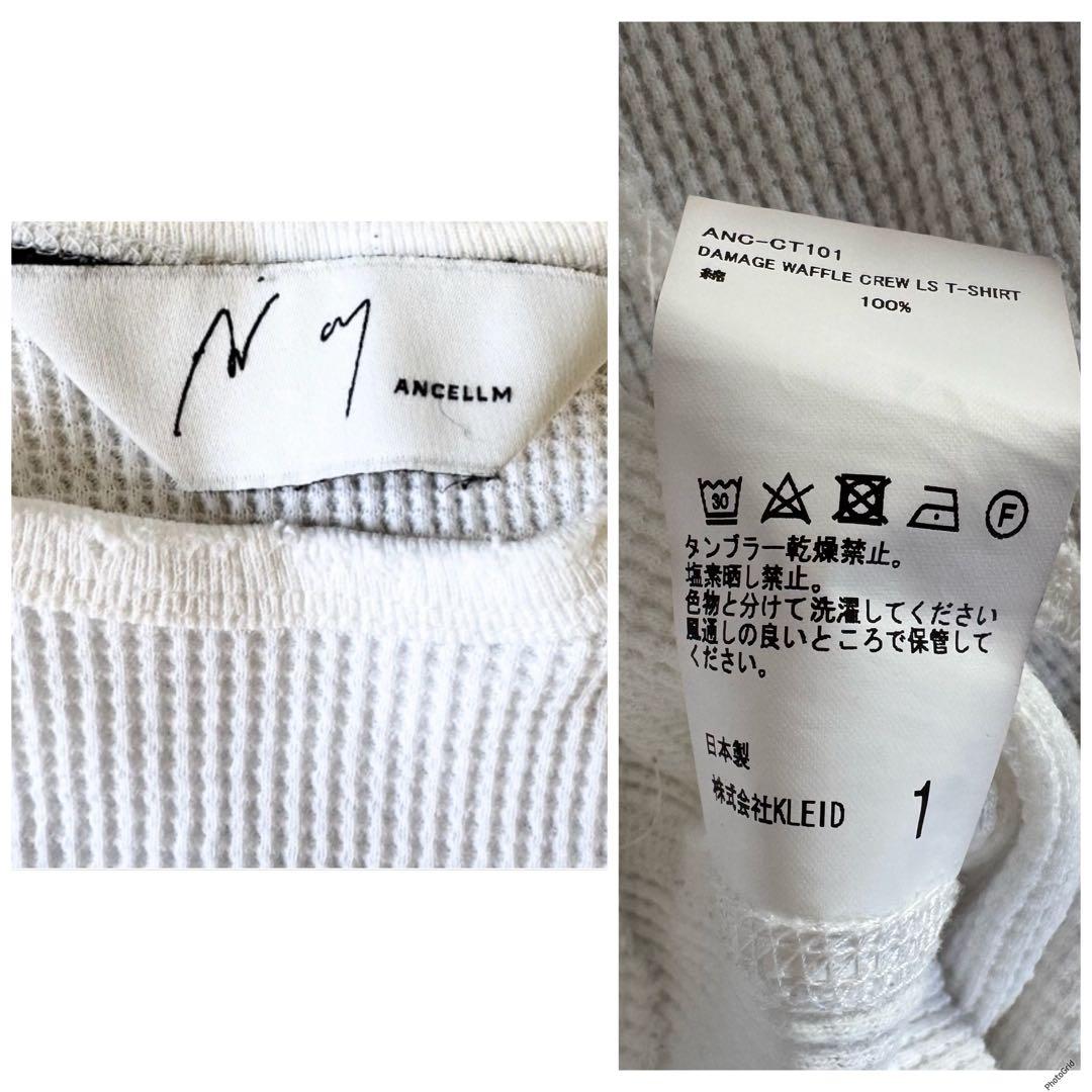 ANCELLM ダメージ ワッフル Tシャツ サーマル ジャケット デニム 1