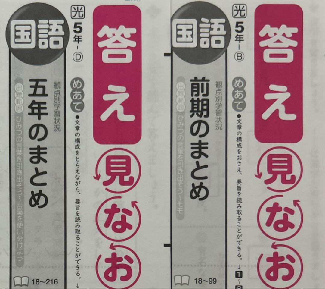 【2025年度】カラーテスト　答え見なおしシート　国語　小5 明治図書　光村図書