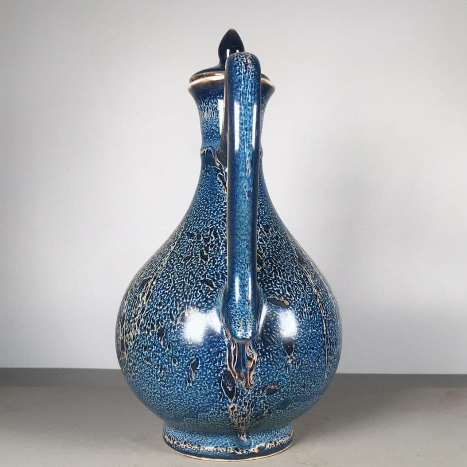 清乾隆  鈞窯鈞藍窯変釉執壺 徳利 装飾品 工芸品 美術品  置物