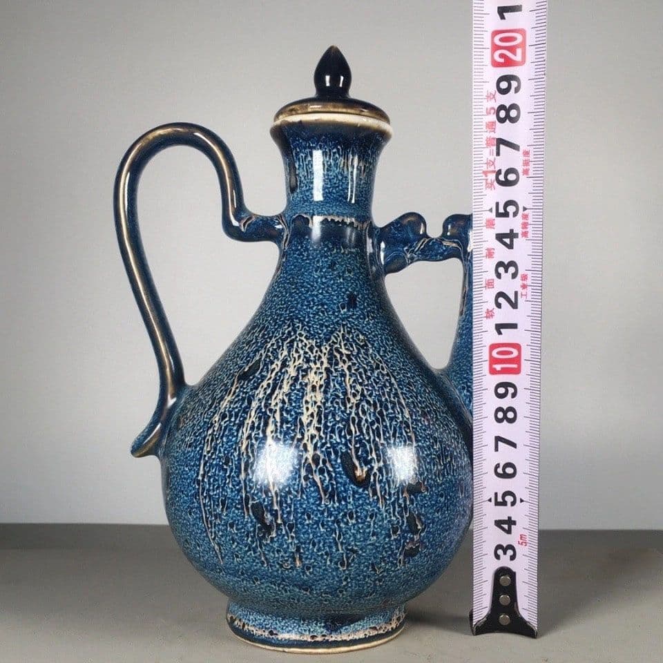 清乾隆  鈞窯鈞藍窯変釉執壺 徳利 装飾品 工芸品 美術品  置物