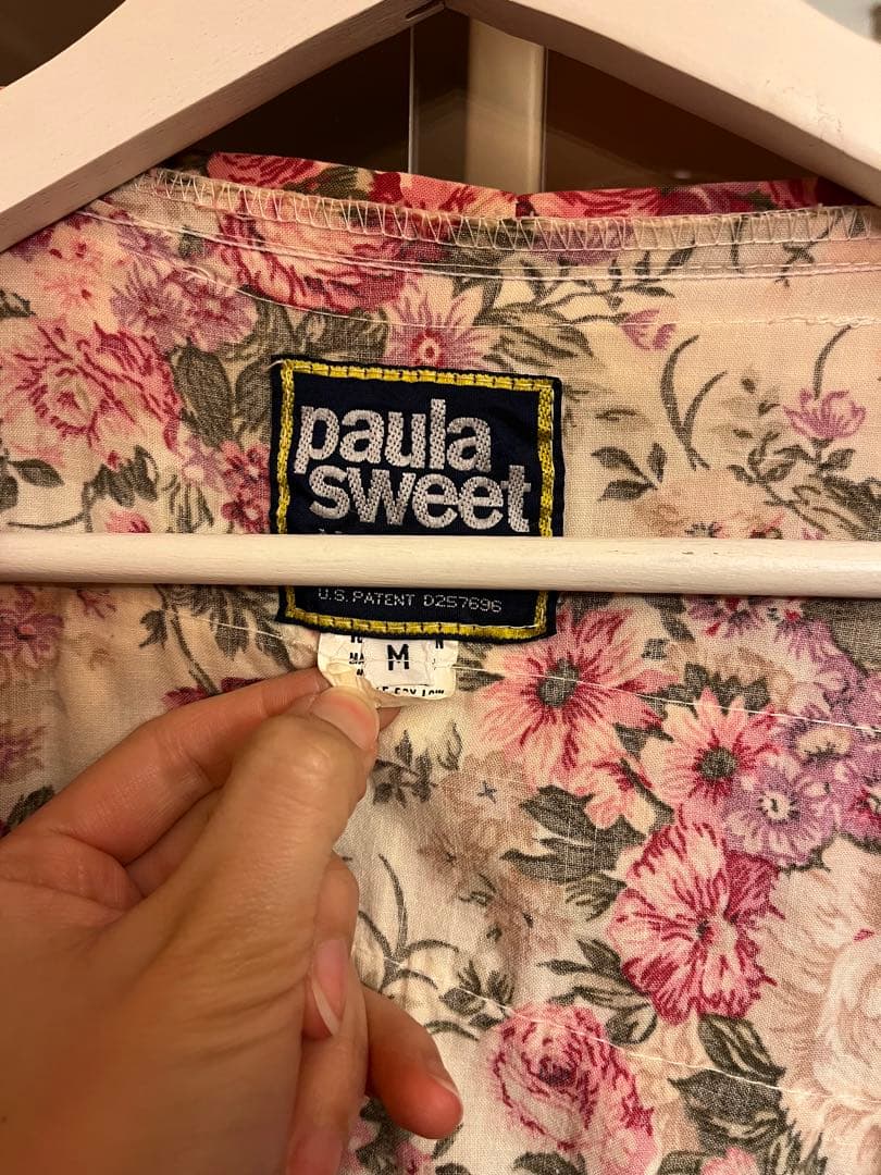 ポーラスウィートPaula Sweet フリンジカーディガンM モスリンミンク