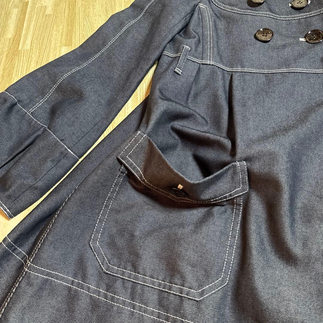 【未使用級】BURBERRY バーバリーブルーレーベル ノーカラートレンチコート