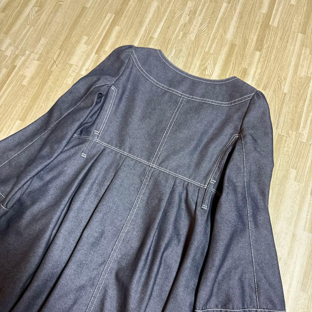 【未使用級】BURBERRY バーバリーブルーレーベル ノーカラートレンチコート
