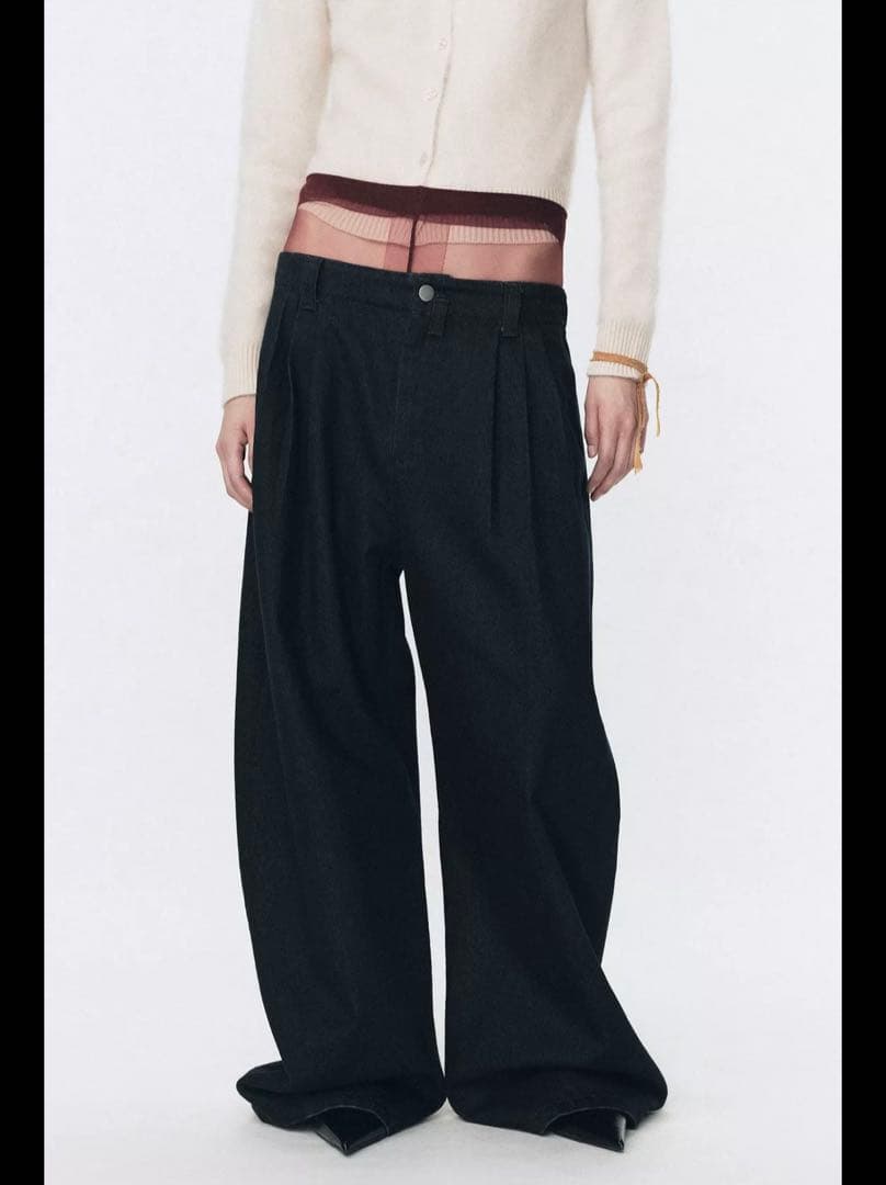 ZARA soshiotsuki ダーツ入りワイドパンツデニム