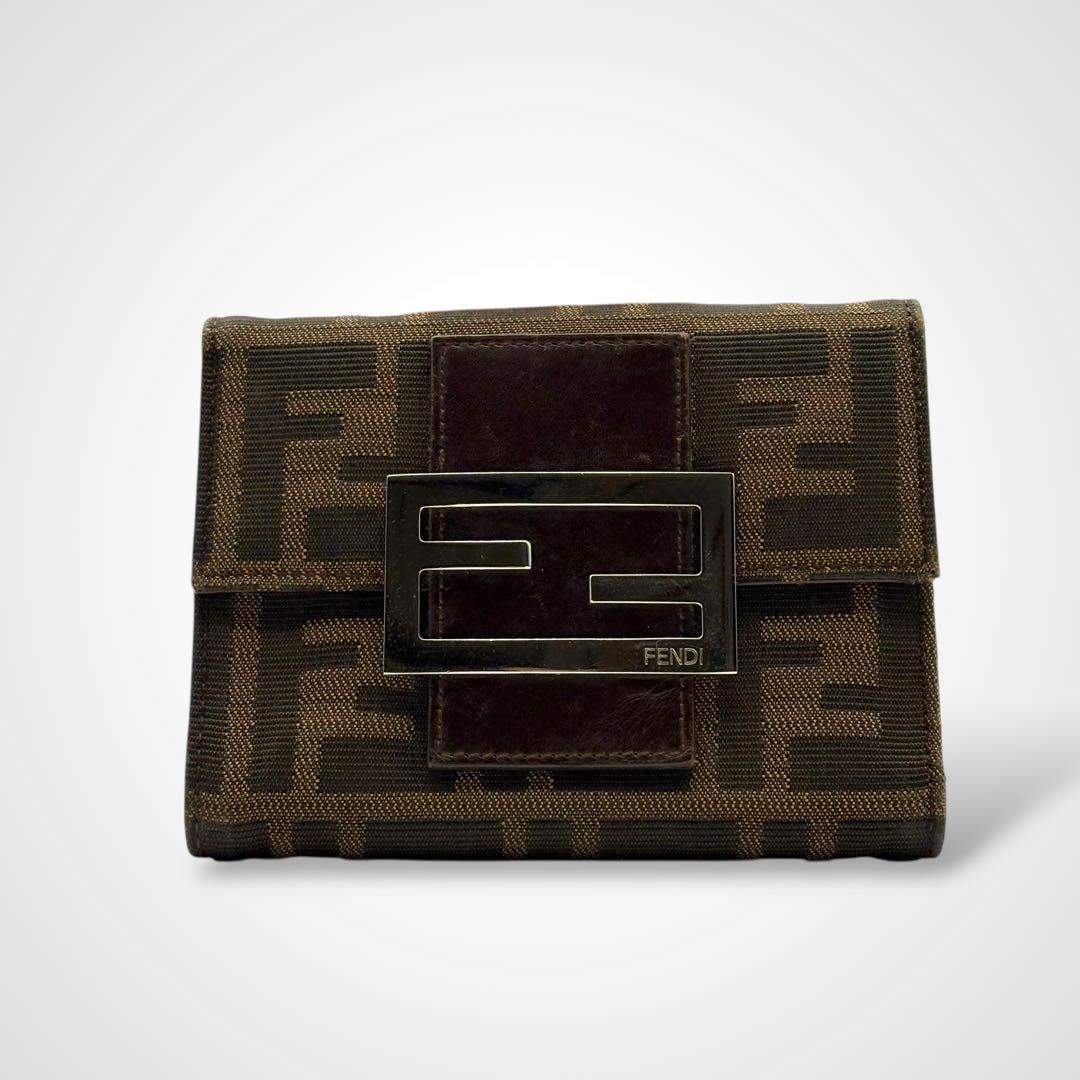 小物 FENDI Zucca Pattern Compact Wallet