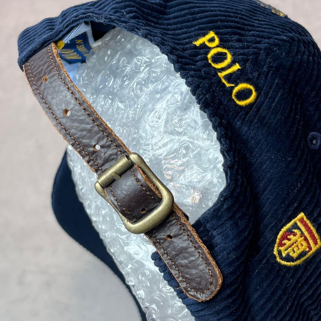 POLO RALPH LAUREN コーデュロイ キャップ 刺繍 ネイビー