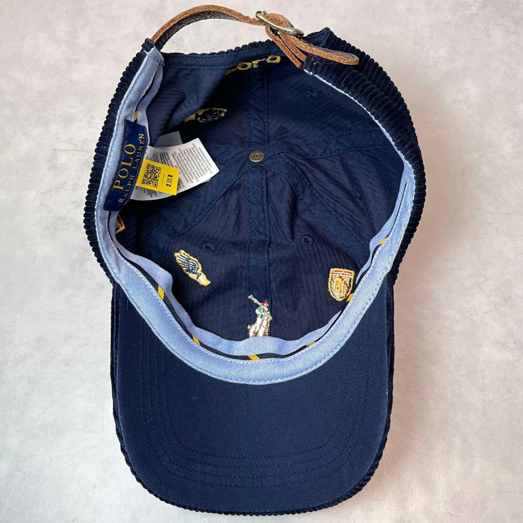 POLO RALPH LAUREN コーデュロイ キャップ 刺繍 ネイビー