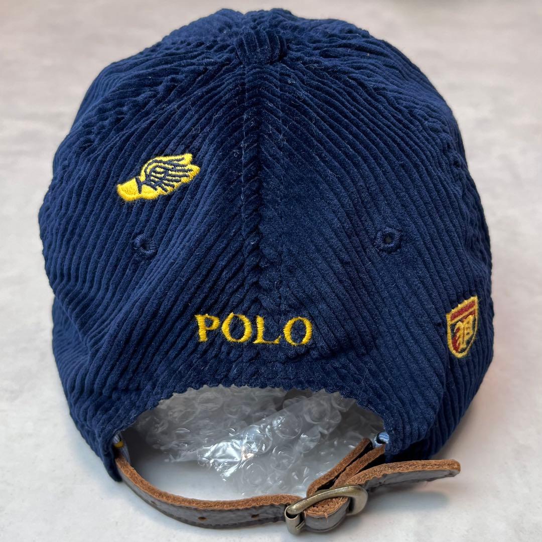 POLO RALPH LAUREN コーデュロイ キャップ 刺繍 ネイビー