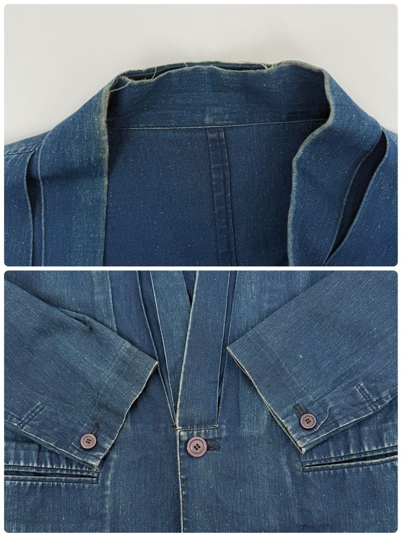 希少 ISSEY MIYAKE 80s 筆タグ 藍染 羽織り 着物 ジャケット