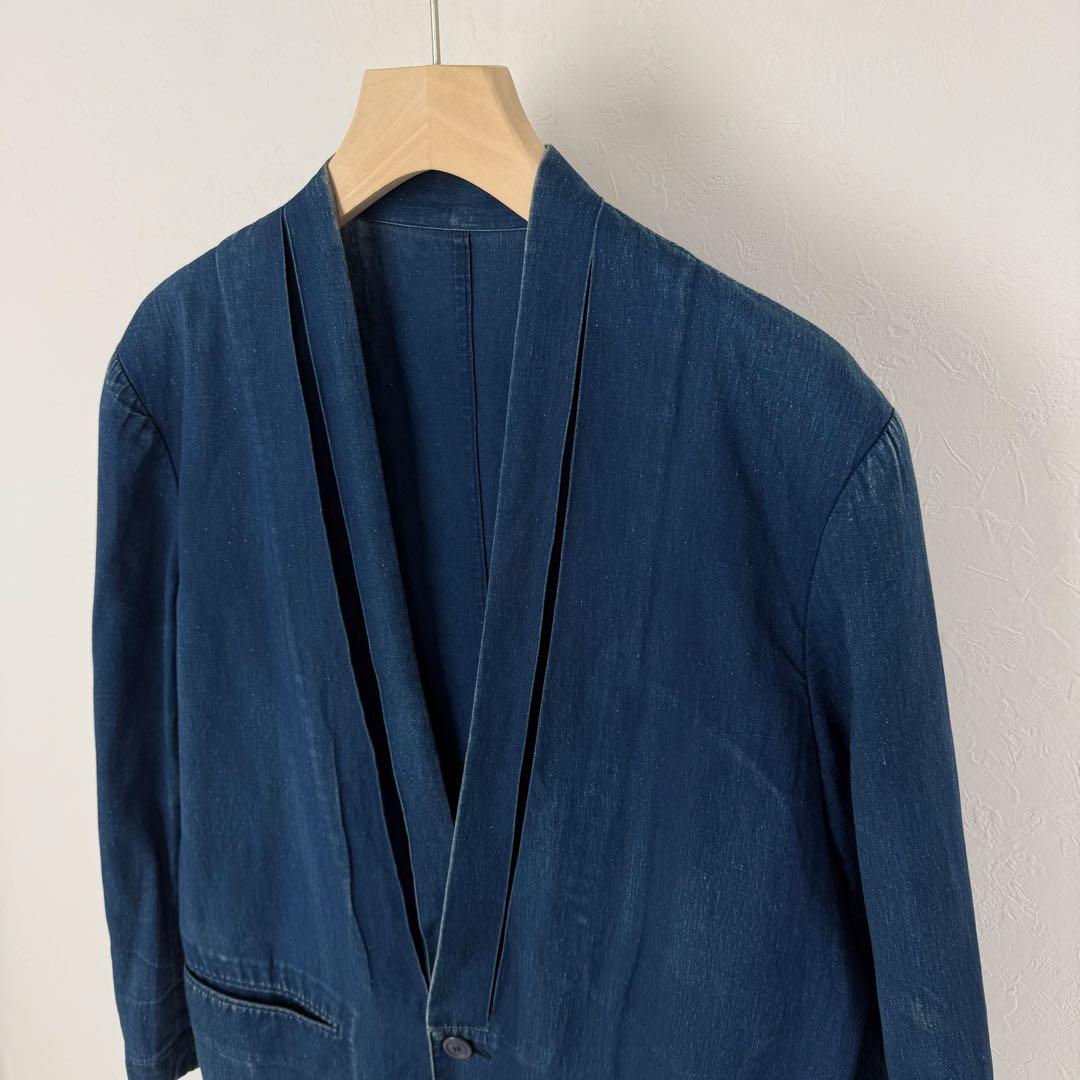 希少 ISSEY MIYAKE 80s 筆タグ 藍染 羽織り 着物 ジャケット