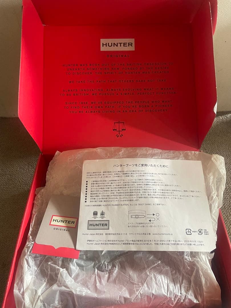 HUNTER ORIGINAL レッド レインシューズ