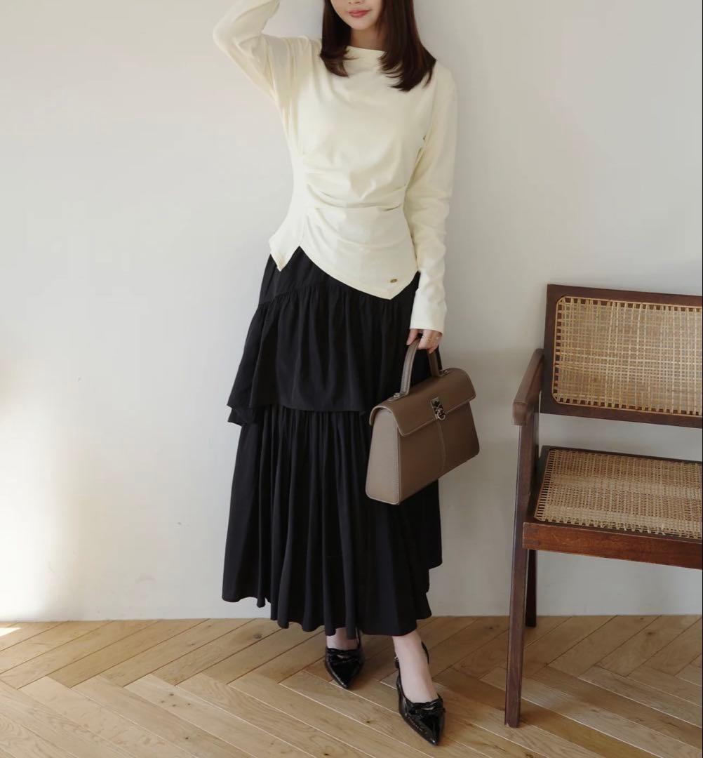 MaisondeLylaドレープトップスティアードスカートセットアップ
