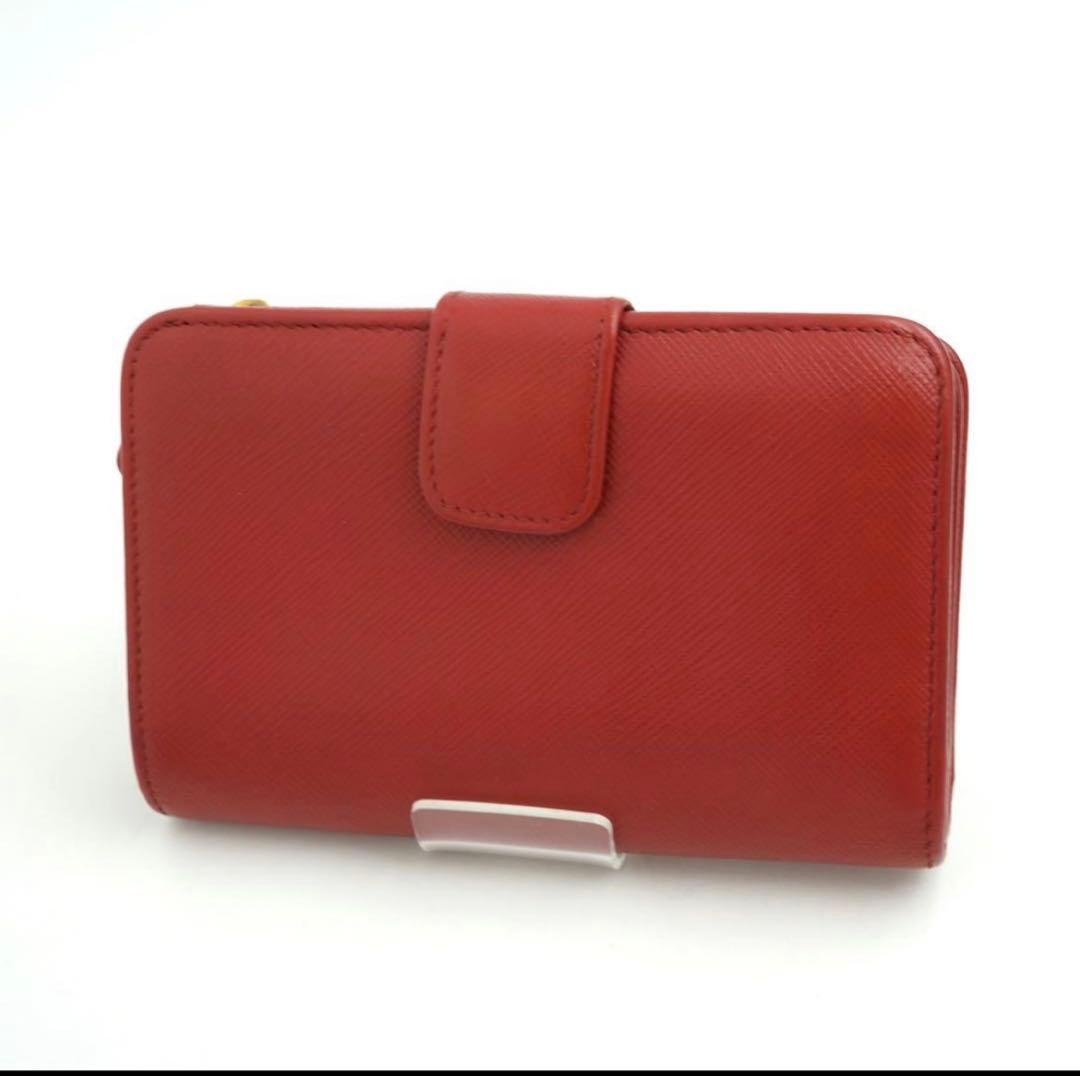 ✨未使用展示品✨　PRADA ミニ財布　サフィアーノレザー　L字ファスナー 赤色