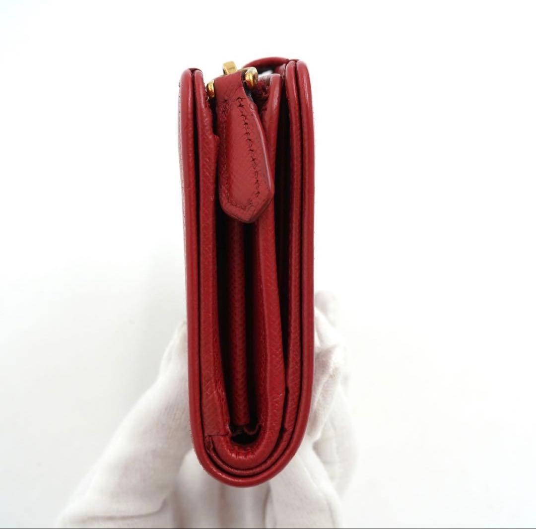 ✨未使用展示品✨　PRADA ミニ財布　サフィアーノレザー　L字ファスナー 赤色