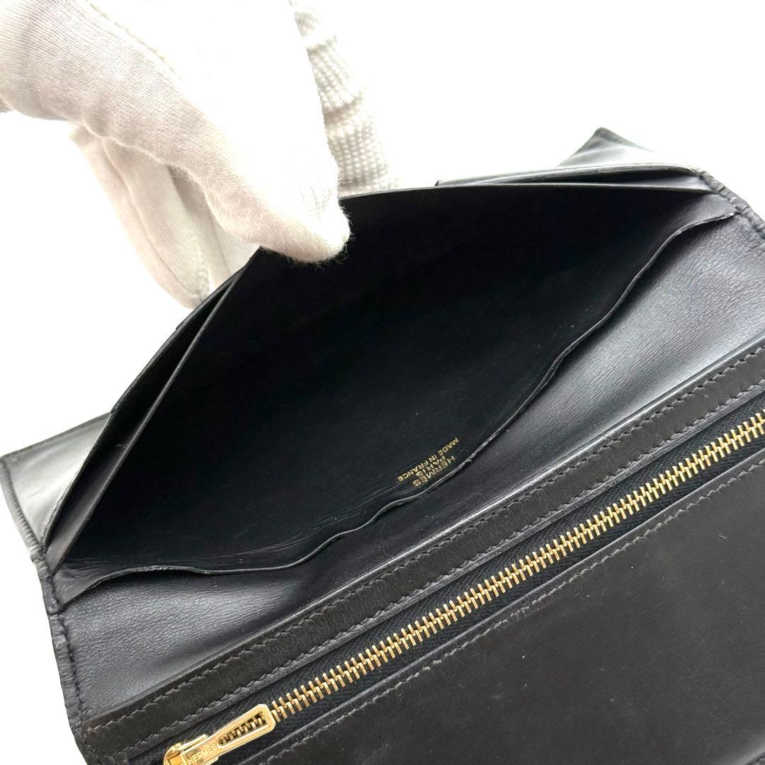 極上美品✨HERMES エルメス べアン カーフ ブラック 財布 P26