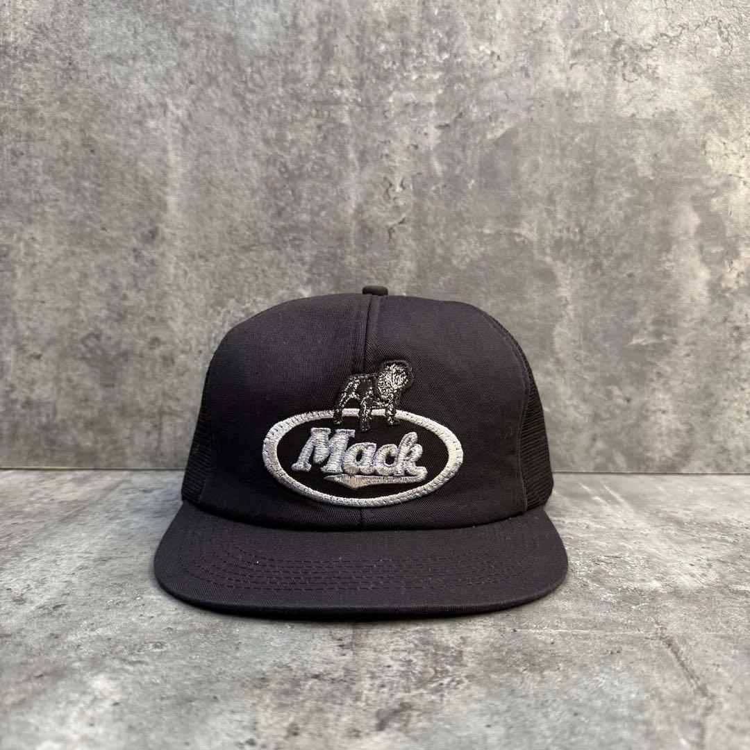 レア　80s USA製　Mack Trucks黒 スナップバックキャップ
