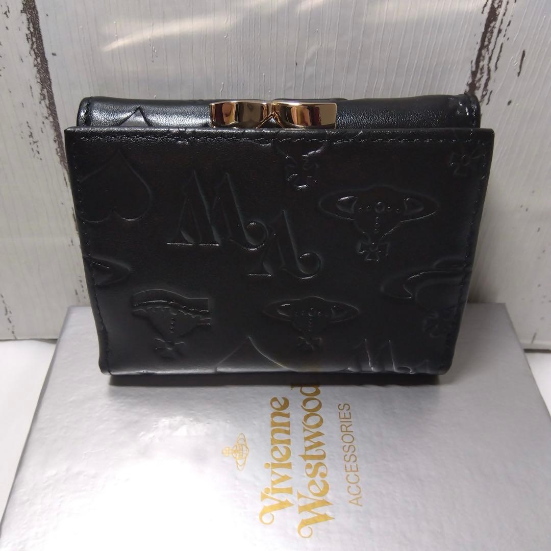 【ショッパー付き】Vivienne Westwood♡三つ折財布マットなブラック