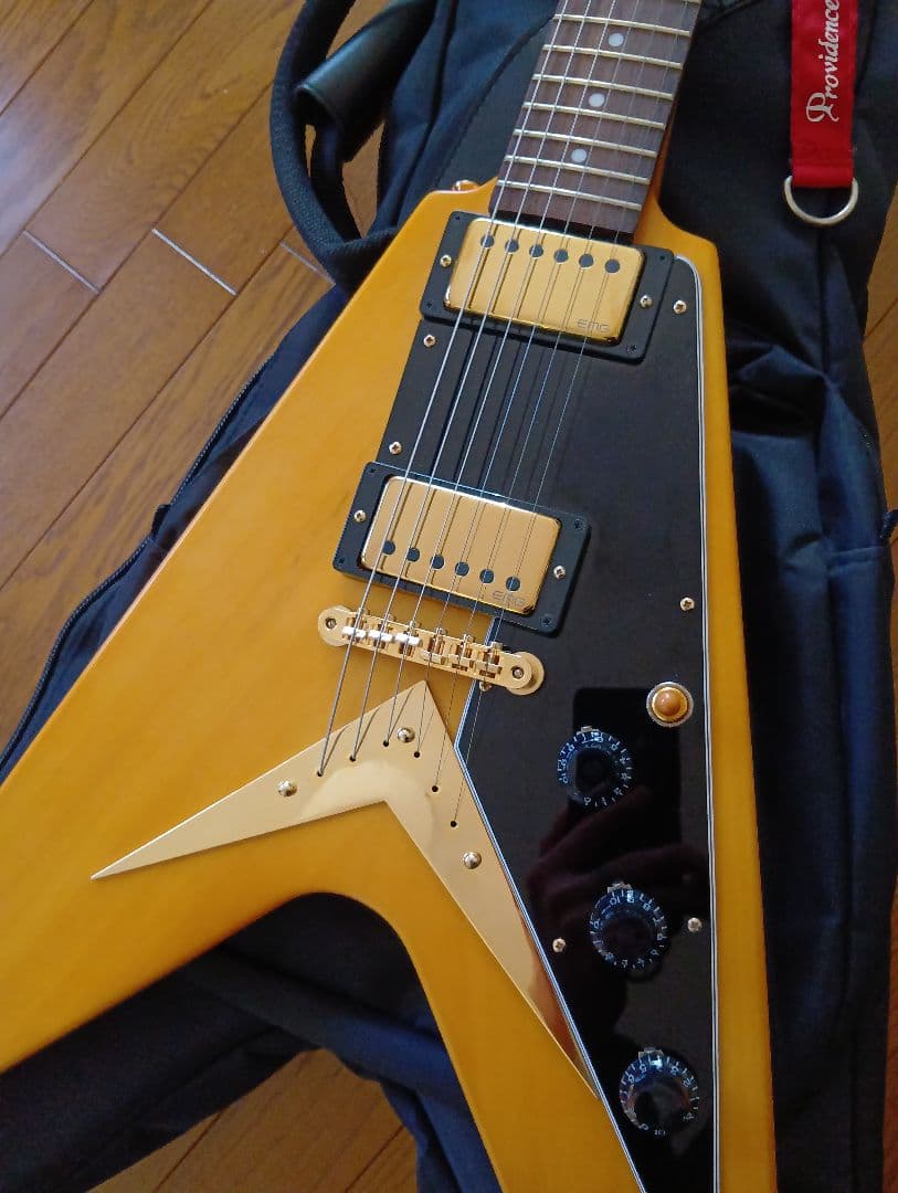 エピフォン フライングV EMG JHセット GOTOHロックペグ ギグバッグ付