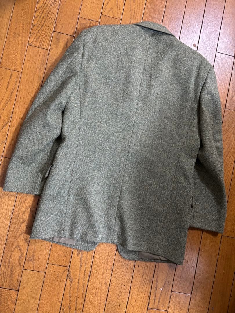VALENTINO グリーングレー系　ツイードテーラードジャケット　レトロ