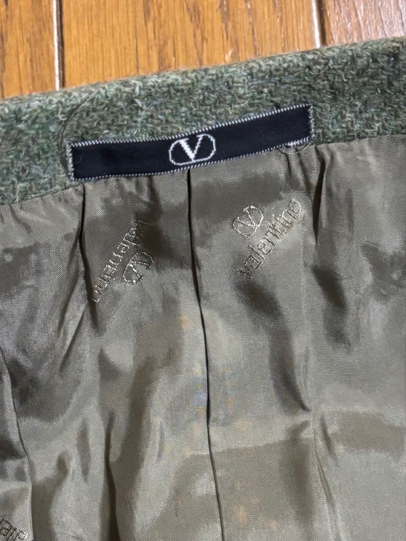 VALENTINO グリーングレー系　ツイードテーラードジャケット　レトロ