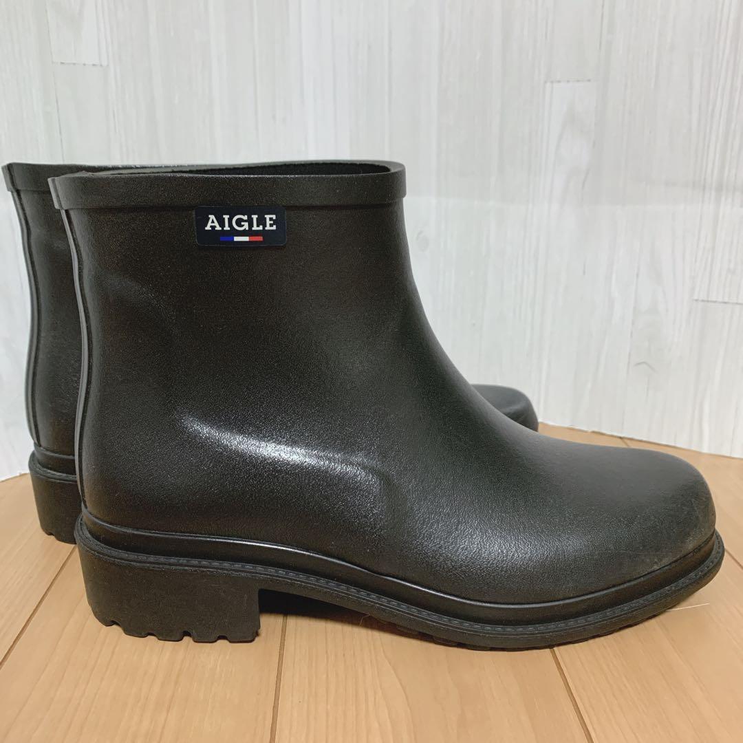 AIGLEフルフィール　ラバーブーツ　ブラック24.5cm