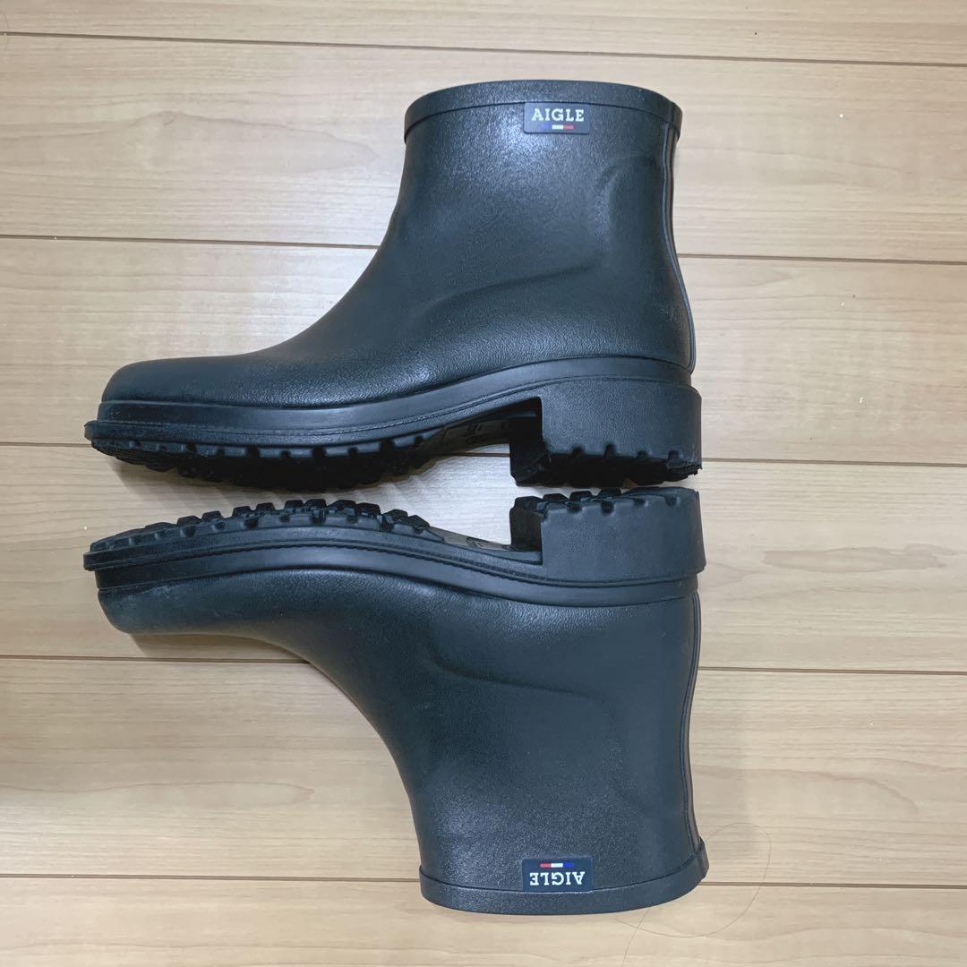 AIGLEフルフィール　ラバーブーツ　ブラック24.5cm